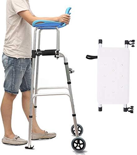 JUNNIU Andador Vertical liviano para Personas Mayores con Asiento y reposabrazos, Personas Mayores/Personas Altas Andadores Ligeros de Aluminio con Ruedas Decoration
