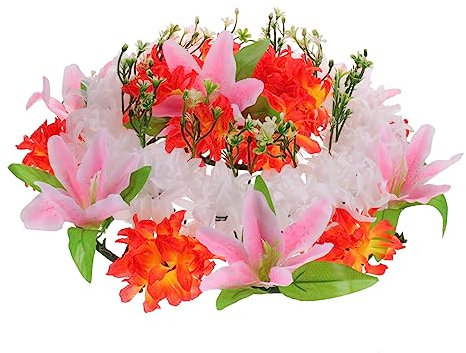 Amosfun Guirnalda Floral Artificial para Funerales De Luto Detalles Realistas y Acabado Delicado para Decoración Cementerios y Ceremonias De Conmemoración