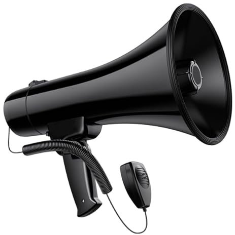 JYARZ Megafon Lautsprecher Hand-Megaphon, 50 W, Tragbarer Aufnahme-USB-Anschluss, Bullhorn-Lautsprecher Mit Abnehmbarem Mikrofon, Outdoor-Aktivitäten-Lautsprecher Megafon Stadion