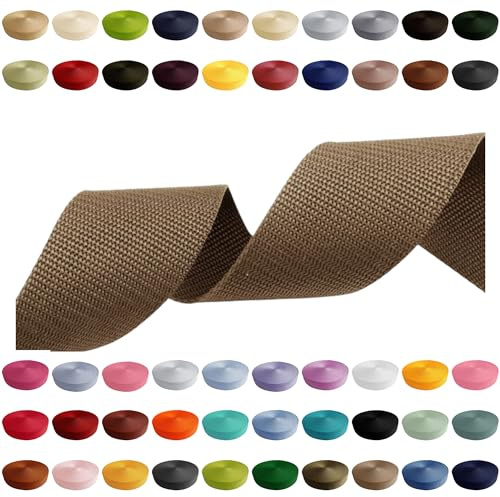 Cinta de 2 m, 5 m, 10 m, 50 m, 50 colores, ancho 10 mm, 15 mm, 20 mm, 25 mm, 30 mm, 40 mm, 50 mm, de polipropileno, ideal para proyectos de bricolaje, artesanía y actividades al aire libre (894