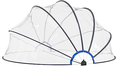 Gecheer Pooldach Pool Abdeckung Pool Pavillion Zelt Poolüberdachung Gartenpavillion Gartendach Poolabdeckung Dach für Aufstellpool Rund 440x220 cm PVC