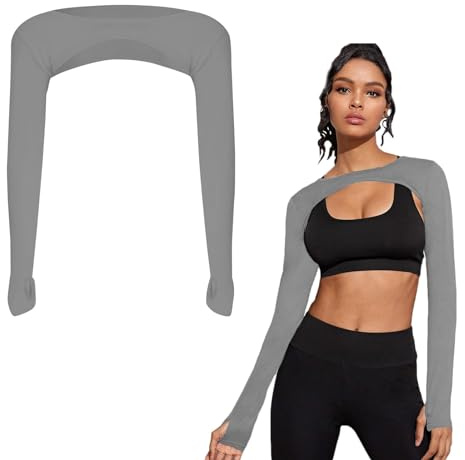 Uv Schutz Kühlende Manschette Eisseide Armstulpen Arm Sleeve,Bequem und Atmungsaktiv,Uv Schutz mit Fingerlöchern,Kurze Sonnenschutzoberteile,Unisex,Geeignet zum Bergsteigen,Fahren,Angeln usw(Grau)