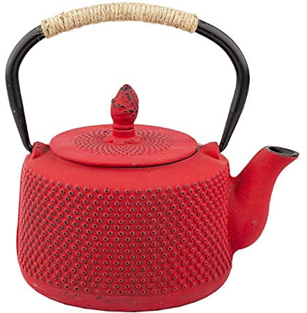 CAFIEDR Théière en Fonte de 850Ml, Bouilloire avec Filtre et passoire, théière en métal pour cérémonie du thé, cuisinière à gaz, Service à thé Kung Fu