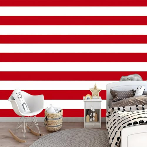 Art Fototapete Rote Streifen Tapete 250 x 175 cm Amerikanische Flagge Vlies Tapeten Moderne Wandtapete Wohnzimmer Schlafzimmer Study Wohnzimmer Restaurant Cafe Dekoration