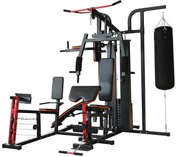 BodyTrain Advanced 3 Station Home Multi Gym With Punch Bag and 60kg Weight Stack