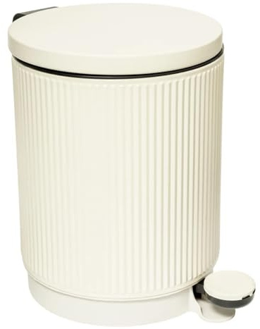 Paris Prix FIVE Simply Smart - Poubelle de Salle de Bain Onyx 5L Beige Lin