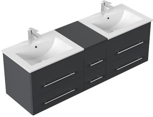 Magnolia Home Badmöbel Roma XL SoftClose Farbe Grafit