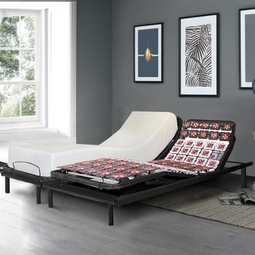 SAMPUR - Entspannungspaket: Lattenrost & Matratze aus Memory-Schaum | orthopädisch mit verstellbaren Füßen | Einbau in einen Bettgestell | 5 Liegepositionen (180 x 200 cm)