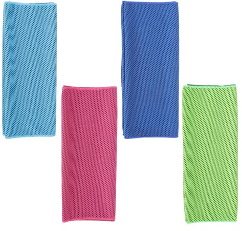Toddmomy 4 Stück-Pack Schweißabsorbierende Kühlhandtücher aus Polyester Mikrofaser Leicht Kompakt für Yoga Fitness Camping und Outdoor Sportaktivitäten