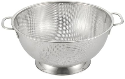 Scolapasta in acciaio inox con manico, cestino da 5 litri con rete fine, accessorio da cucina, scolapasta per pasta, tagliatelle, frutta, verdura, scolapasta per cucinare
