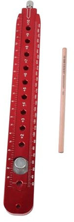 Woodworking Compass Scriber Adjustable Aluminum Alloy Circle Marking Tool with Pencil for Woodworking Metal Processing Industrial Drawing Portable Lightweight Arc Drawing Ruler (L)