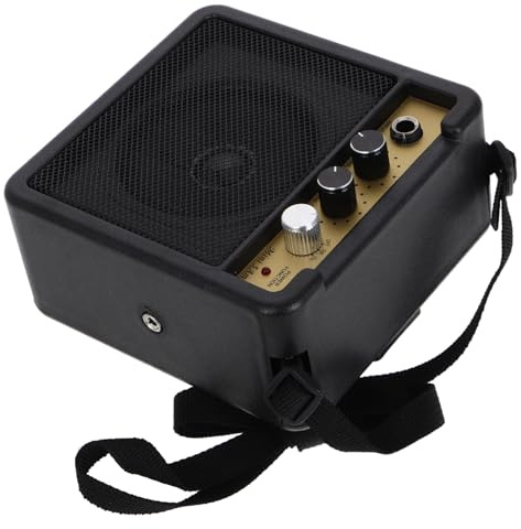 Amplificador Portátil Eléctrica de Guitarra de 5w Negro Mini | Construcción en Plástico y Metal, Efectos de Sonido Integrados, Conectividad Versátil, sin Batería