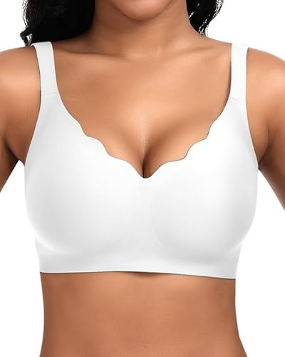 Jiuday BH Damen ohne Bügel Große Brüste Soft Bequemer Jelly Bra Nahtloser Push Up BH Seamless T Shirt Bügelloser Gepolstert Klassische Bralette