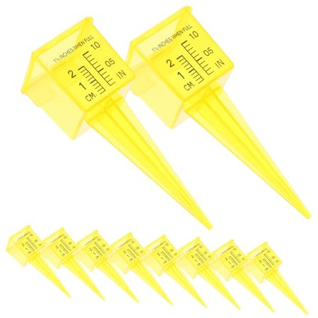KONTONTY Lot de 20 Compteurs d'eau Réutilisables pour Pelouse Jardin Arroseur Pluviomètre Outil De Niveau d'eau Pluviomètre À Vidange Automatique Jaune