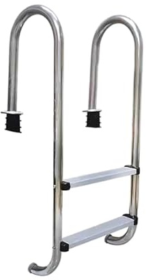 Escaleras de piscina enterradas, diseño de 2 escalones de acero inoxidable para un fácil acceso, escalones duraderos para piscinas interiores y exteriores