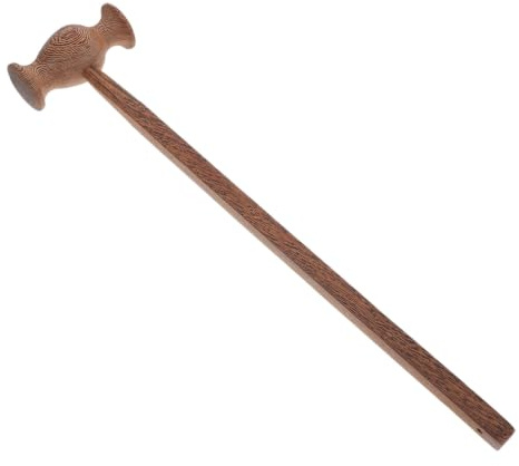 IMIKEYA Massagehammer aus Holz Akupunkturpunkt Massagegerät mit Langem Griff Handmassagegerät für Rücken Beine und Körper Hautfreundlich und Tragbar