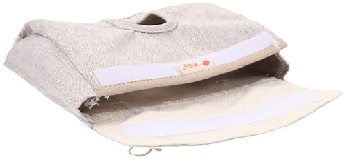 Angoily Distributeur de Nourriture pour Cobaye et Petits Animaux, Mangeoire Suspendue en Tissu Respirant, Taille M Gris, pour Cage, Jouet Alimentaire pour Lapins, Chinchillas et Cochons