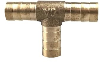 Xuro Connettore for tubo in ottone a 3 e 4 vie, cavo for tubo flessibile a gomito dritto 6 8 10 12 14 16 19 mm, connettore a spina di rame, adattatore di unione(A T 3 Way,8mm)