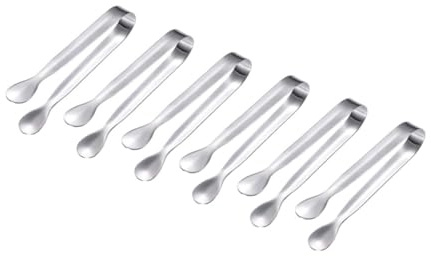 PRETYZOOM Pinzas para Azúcar de Acero Inoxidable 304, Set de 6 Unidades, 11 Cm, Resistentes Rebabas, Pinzas Pequeñas para Hielo y Aperitivos, Uso en Hogar, Bar y Fiestas
