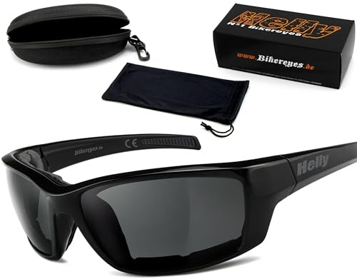 HELLY® - No.1 Bikereyes® | Bikerbrille, Motorradbrille, Motorrad Sonnenbrille | winddicht, gepolstert, beschlagfrei, bruchsicher | Brille