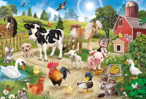 Animal Club, Bauernhoftiere. Puzzle 60 Teile: Kinderpuzzle Standard 60 Teile