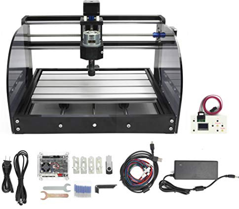 RATTMMOTOR CNC Wood Router Machine Kit 3 Axis GRBL Control DIY Mini CNC Engraver Carving Milling Machine+Offline Controller+775 Spindle Motor ER11 for Cutting Acrylic PVC PCB Plastic Wood