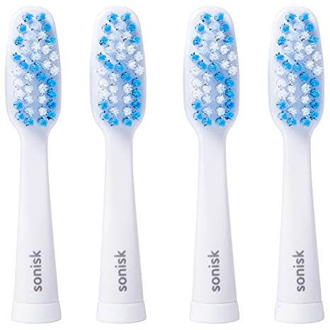 Sonisk Pulse | Electric Toothbrush Heads | 4X Replacement Heads for Sonisk Pulse | Antimicrobial Head | 31,000 Strokes Per Minute