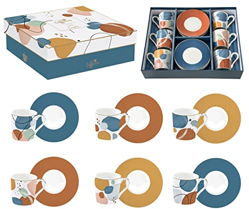COFFRET 6 TASSES A CAFE 10CL EN PORCELAINE SHAPES