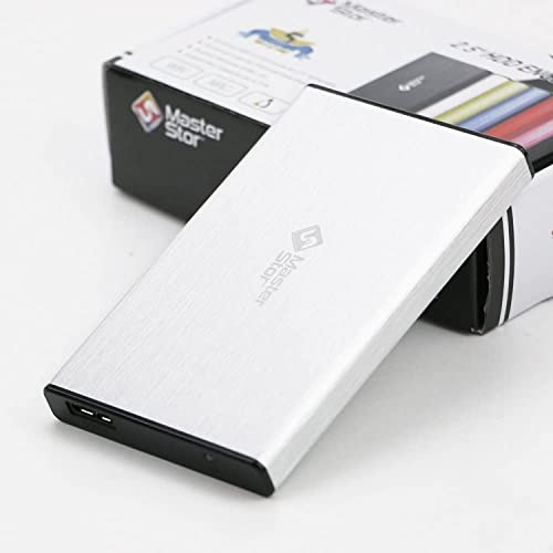 MasterStorb Disco Duro Externo USB 3.0 Super-Fast 2.5 SATA Disco Duro Portátil Disco Duro Portátil, Rojo, Plateado, Negro, Azul y Rosa Todos los GB diferentes disponibles (1 TB, PLATA)