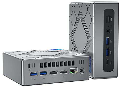 NiPoGi CK10 Mini PC Ιntel Core i5-12450H(Besser als 11390H,8C/12T, bis zu 4,4GHz) Mini Computer 32GB RAM(Dual Channel,3200MHz) 512GB M.2 NVMe SSD,4K UHD/HDMI+VGA Triple Display/WiFi6/BT5.2/Type C/RJ45