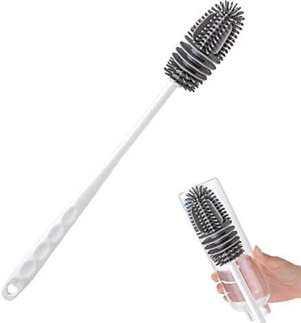 Stronrive Goupillon en Silicone pour Biberons, Goupillon À Long Manche pour Biberons, Goupillon en Silicone pour Vaisselle, Cuisine pour Les Biberons Et Les Tasses (1/2/4)