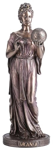 Veronese Design Skulptur Urania, griechische Göttin der Astronomie, aus Kunstharz, Antik-Bronze-Finish, 22,9 cm
