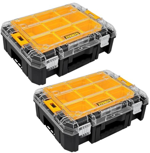 DEWALT 2 x DWST1-71194 TStak V Clear Lid Stackable Tool Fixing Organiser Case