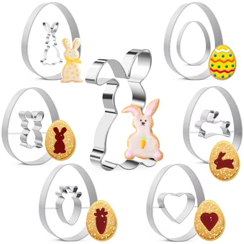 Ausstechformen Ostern,9 Stück Hasen Ausstecher Linzer Keksausstecher Ostern Plätzchen Ausstecher Osterhasen Ausstechform Oster Hasenausstecher Kekse Backen Ei