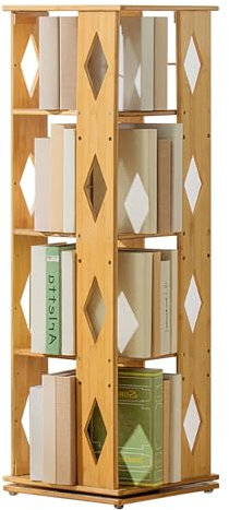 ZHDLDPUK Drehbares Bücherregal, Bücherturm, Höhenverstellbares Bücherregal, Geeignet Für Schlafzimmer, Wohnzimmer, Arbeitszimmer, Eckbücherregal Für Kleine Räume