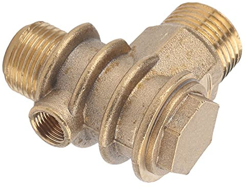Rückschlagventil für Luftkompressor, 3 Wege Ventil G1/2xG3/4xM10 Rückschlagventil mit Außengewinde aus Messing Pneumatisches Zubehör für Luftkompressor (1/2x3/4-16 Zähne X 10)