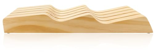Luxshiny 1pezzi Portacoltelli Legno Per Cassetto Organizer Per Da Cucina Struttura Robusta e Design Salvaspazio