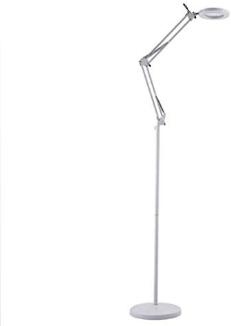 JKSVTF Magnifier Led Beauty Salon Cold Light Commercial Lighting Magnifying Glass Tattoo Lamp Beauty Lamp Nail Eye Shadowless Floor Lamp Dimmable (White)