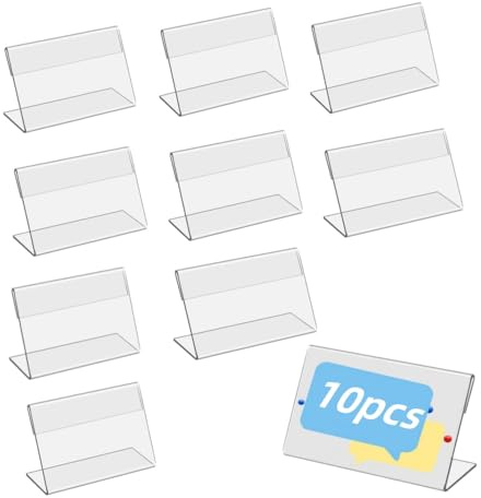 10 Pezzi porta etichette in trasparente, 10*15cm Porta etichette trasparente, in Acrilico Prezzo,in Negozio al Dettaglio e Supermercato