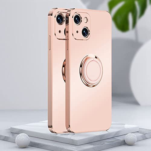 ADKOT Custodia per telefono con anello di attrazione magnetica con placcatura di lusso per iPhone 15 14 13 12 11 Pro Max Mini X XR 8 Plus SE Cover morbida con, rosa, per iPhone XS Max
