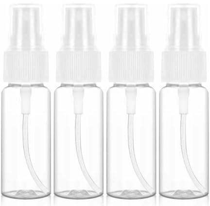 ZXUPOI 4 Pezzi Flaconi Spray, 15ml Bottiglia Spray, Flacone Spray Vuoto, Plastica Trasparente Flacone Spray, Bottiglia Spray Vuota, per Liquido Viaggio Cosmetico, Trasparente