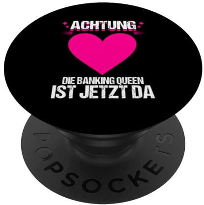 Bänkerin Frauen Bankkauffrau Herz PopSockets mit austauschbarem PopGrip