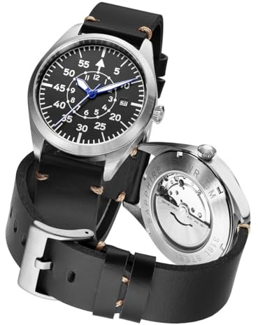 Pilot Watch Aviator Automatic Mechanical Watches Reloj Flieger Diving Wrist Watch Mechanical Timepieces Reloj Piloto Aviador Fliegheruhr B-Uhr, Black, Modern