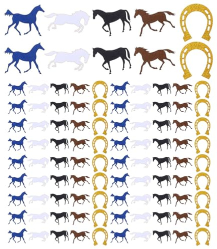 FONGKNOX Lot de 100 confettis de fête de cheval, décoration de fête d'anniversaire, de table à cheval, pour fête, bricolage, fête prénatale, accessoires de fête à thème de course d