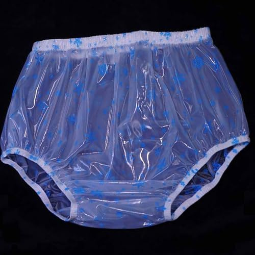 Cloth Diaper Covers for Adults ，Clear High-Waisted Plastic Pants - Plus Size Loose-Fit Waterproof Protective Underwear for Adult Incontinence PVC Plastic Pants，Washable Reusable (A, XX-Large)