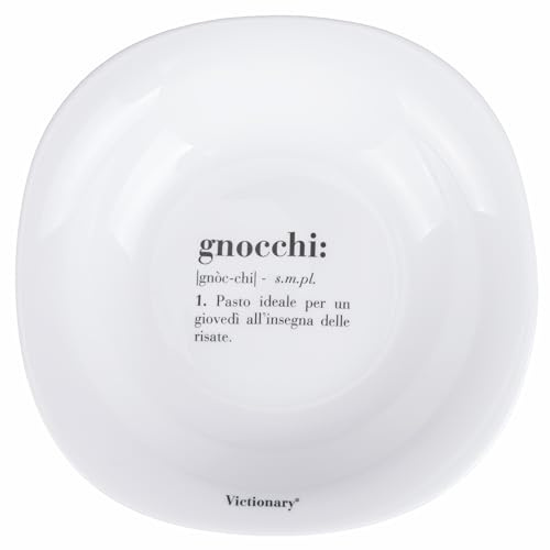 Lot de 6 assiettes creuses carrées 23x23 cm en verre opale, Victionary Dumplings