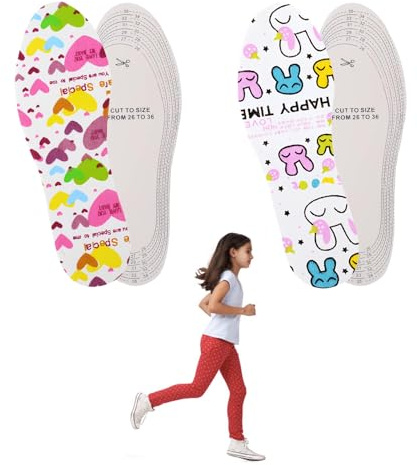EUYKQNOI Solette Scarpe Bambini Morbide Ritagliabili, 2 Paia, Solette in Lattice Naturale per Bambini, Inserti Traspiranti per Calzature, Confortevoli e Adattabili