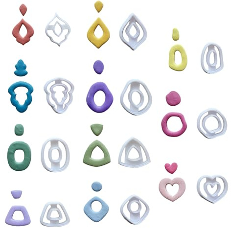 Oxxggkao Lot de 11 emporte-pièces modernes en argile pour les amateurs de bijoux personnalisés, accessoires géométriques, moules de fabrication de bijoux