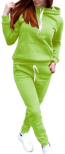 Yekdmxop Combinaison de sport pour femme d'hiver complète 2 pièces sweat à capuche et pantalon de sport complet élégant molletonné survêtement sport Y2k automne hiver Vert XL