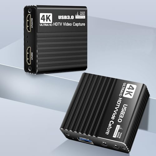 ACHAVE Scheda di acquisizione video HDMI 4K, 4K30hz Hdmi Loop Out, USB3.0 1080P 60FPS, scheda di acquisizione da HDMI a USB 3.0 per lavoro in streaming con fotocamera/Xbox/PS4/PS5/PC/OBS/Switch